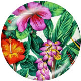 Painted metal 20mm snap buttons   Flower  Butterfly  Print