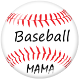 Painted metal 20mm snap buttons  Baseball family Print