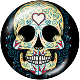 Painted metal 20mm snap buttons  skull