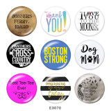 Painted metal 20mm snap buttons   thank you Print