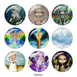 Painted metal 20mm snap buttons  Elves  Print