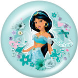 Painted metal 20mm snap buttons  princess Print