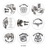 Painted metal 20mm snap buttons   Eagle  Dog  Print