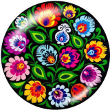 Painted metal 20mm snap buttons   Flower  Print