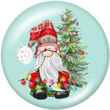 Painted metal 20mm snap buttons  Christmas Print