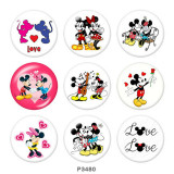 Painted metal 20mm snap buttons  Mickey Print