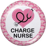 Painted metal 20mm snap buttons  RN Nurse Medical treatment  Print