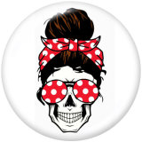 Painted metal 20mm snap buttons   skull  Print