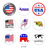Painted metal Independence Day 20mm snap buttons   USA  Flag  Print