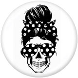 Painted metal 20mm snap buttons   skull  Print