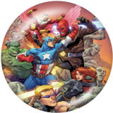 Painted metal 20mm snap buttons  Marvel