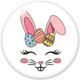 Painted metal 20mm snap buttons   happy easter  Print