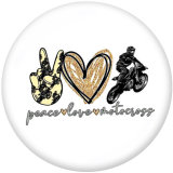 Painted metal 20mm snap buttons   Peace love  Beach  Print