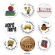 Painted metal 20mm snap buttons  teach Print