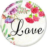 Painted metal 20mm snap buttons   Love  Hope   Print