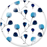 Painted metal 20mm snap buttons   Flower  Print