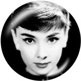 Painted metal 20mm snap buttons  Audrey Hepburn