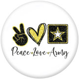 Painted metal 20mm snap buttons   Peace love  Beach  Print