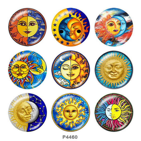 Painted metal 20mm snap buttons  Sun Print