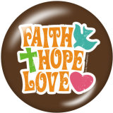 Painted metal 20mm snap buttons   faith Print