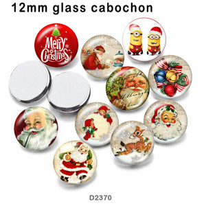 10pcs/lot  Christmas  glass  picture printing products of various sizes  Fridge magnet cabochon