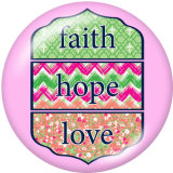 Painted metal 20mm snap buttons   faith Print