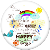 Painted metal 20mm snap buttons  sunshine Print