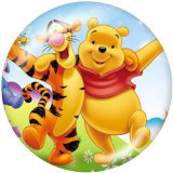 Painted metal 20mm snap buttons  Winnie the Pooh Print