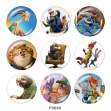 Painted metal 20mm snap buttons  Zootopia Print