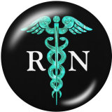 Painted metal 20mm snap buttons  Nurse Medical treatment  Print