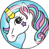 Painted metal 20mm snap buttons  unicorn Print