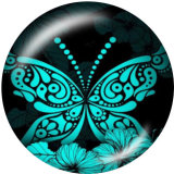 Painted metal 20mm snap buttons    Butterfly  Tree  Print