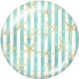 Painted metal 20mm snap buttons   Ocean World  Print Beach Ocean