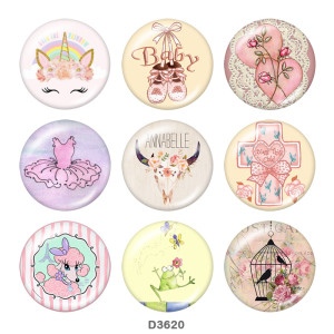 Painted metal 20mm snap buttons  unicorn Print