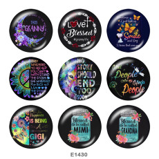 Painted metal 20mm snap buttons  Words  Butterfly  Print
