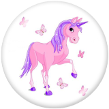 Painted metal 20mm snap buttons  unicorn Print