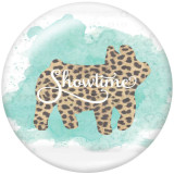 Painted metal 20mm snap buttons   Elephant   Print