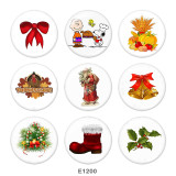 Painted metal 20mm snap buttons   Christmas  Print