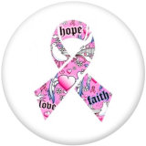 Painted metal 20mm snap buttons  Pink Ribbon