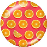 Painted metal 20mm snap buttons   fruit  Print