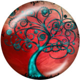 Painted metal 20mm snap buttons  Tree of life Print