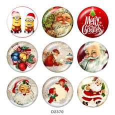 Painted metal 20mm snap buttons  Christmas