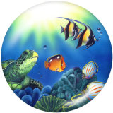 Painted metal 20mm snap buttons   Ocean World  Print Beach Ocean