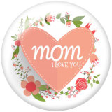 Painted metal 20mm snap buttons    MOM  Print