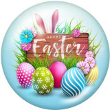 Painted metal 20mm snap buttons   happy easter   Print