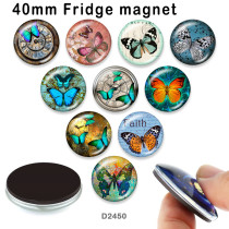 10pcs/lot  Butterfly  glass picture printing products of various sizes  Fridge magnet cabochon