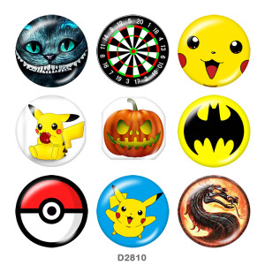 Painted metal 20mm snap buttons  game cartoon Print