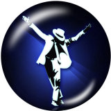 Painted metal 20mm snap buttons  Michael Jackson Print