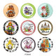 Painted metal 20mm snap buttons  Christmas Print