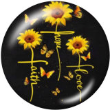 Painted metal 20mm snap buttons  Flower  Faith  Print